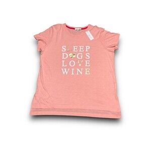 P.J. Salvage Women's "Sleep Dogs Love Wine" Graphic T-Shirt - Large